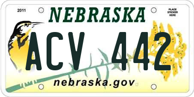 NE license plate ACV442