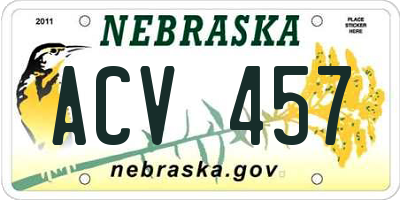 NE license plate ACV457