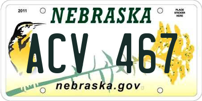 NE license plate ACV467