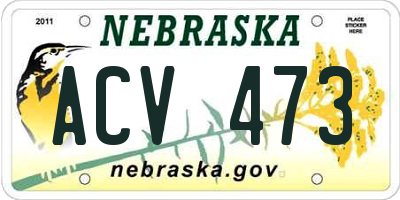 NE license plate ACV473