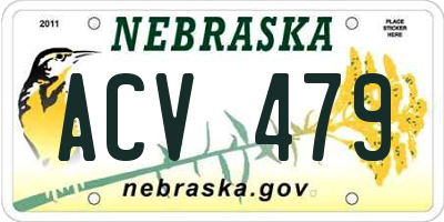 NE license plate ACV479