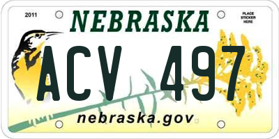 NE license plate ACV497