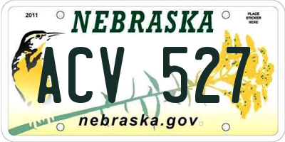 NE license plate ACV527