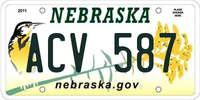 NE license plate ACV587