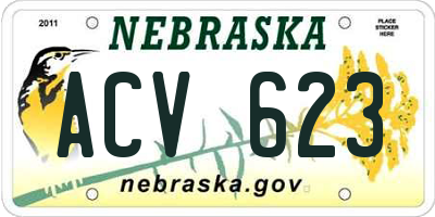NE license plate ACV623