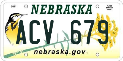 NE license plate ACV679