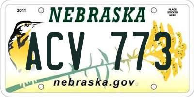 NE license plate ACV773