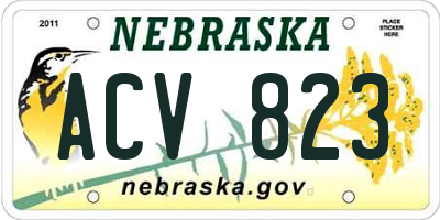 NE license plate ACV823