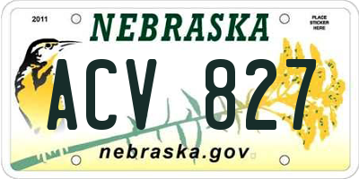 NE license plate ACV827