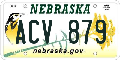 NE license plate ACV879