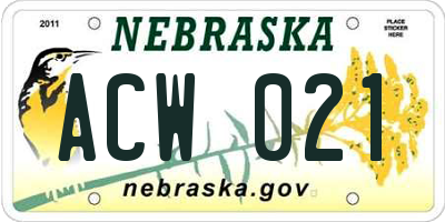 NE license plate ACW021