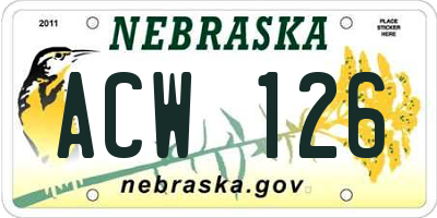 NE license plate ACW126