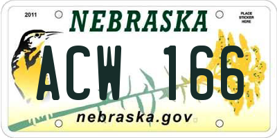 NE license plate ACW166