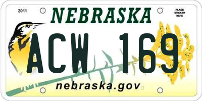 NE license plate ACW169