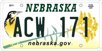 NE license plate ACW171