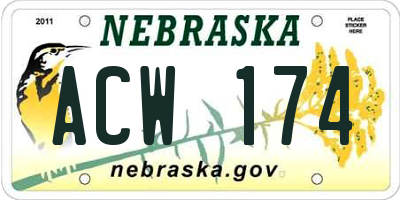 NE license plate ACW174