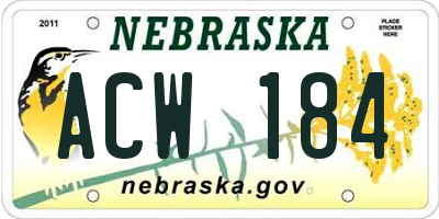 NE license plate ACW184