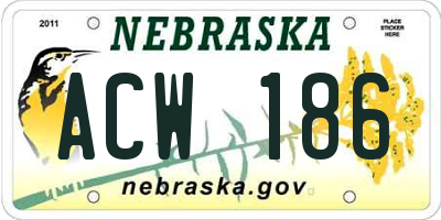 NE license plate ACW186