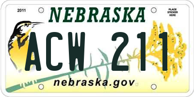 NE license plate ACW211