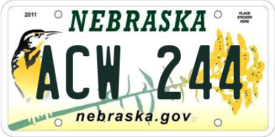 NE license plate ACW244