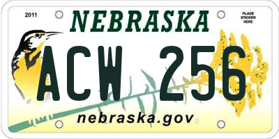 NE license plate ACW256