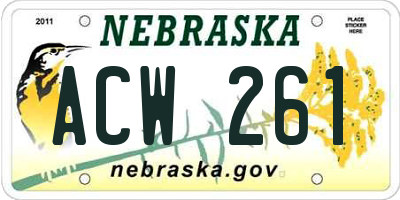 NE license plate ACW261