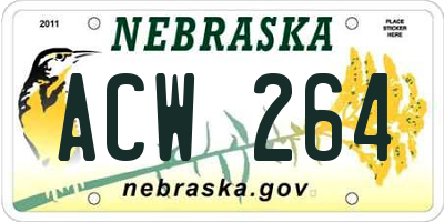 NE license plate ACW264