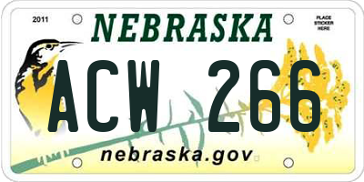 NE license plate ACW266