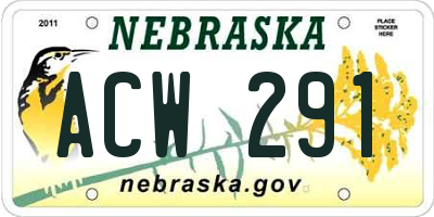 NE license plate ACW291