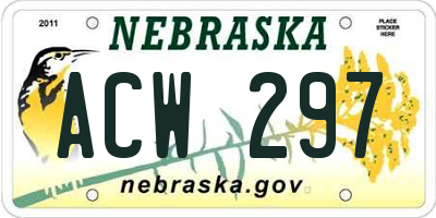 NE license plate ACW297