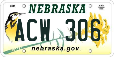 NE license plate ACW306