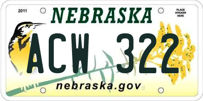 NE license plate ACW322