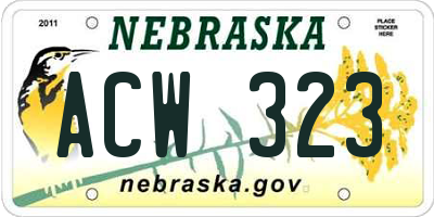 NE license plate ACW323