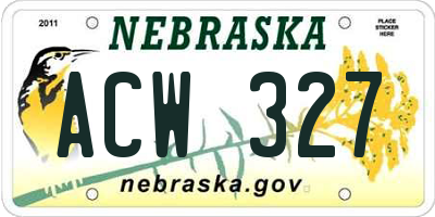 NE license plate ACW327