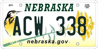 NE license plate ACW338