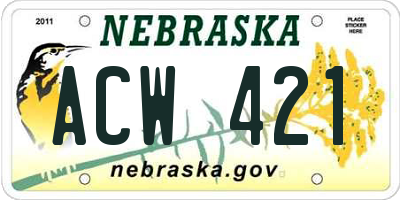 NE license plate ACW421