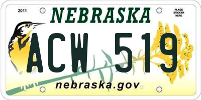 NE license plate ACW519