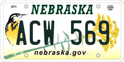 NE license plate ACW569