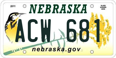 NE license plate ACW681