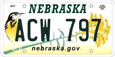 NE license plate ACW797