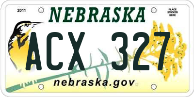 NE license plate ACX327