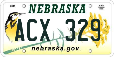 NE license plate ACX329