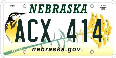 NE license plate ACX414