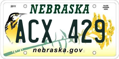 NE license plate ACX429