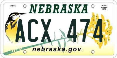 NE license plate ACX474