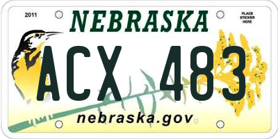 NE license plate ACX483