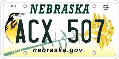 NE license plate ACX507