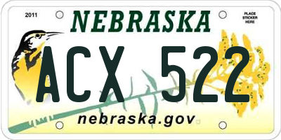 NE license plate ACX522