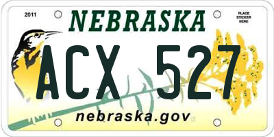NE license plate ACX527