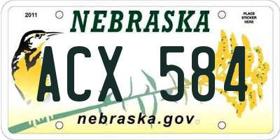 NE license plate ACX584